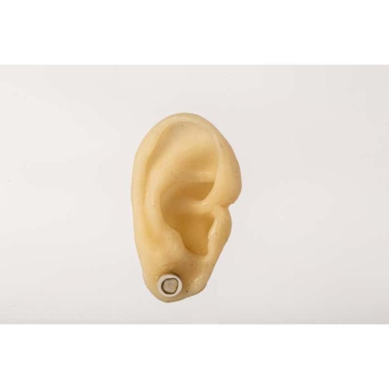 Stud Earring (0.2 CT, Yellow Diamond Slab, PA+YDIA) For Sale 1