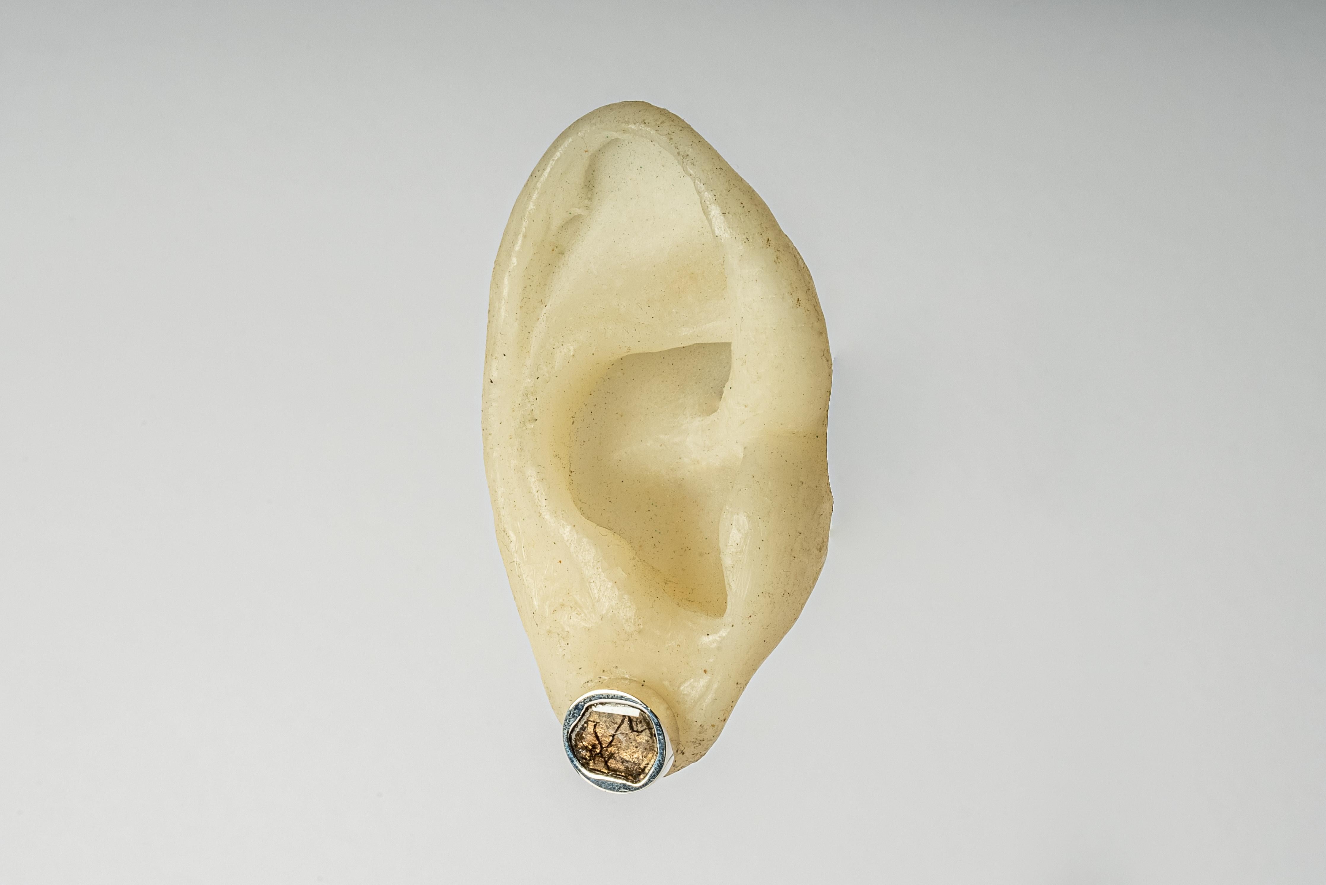 Women's or Men's Stud Earring (0.6 CT, Diamond Slab, PA+DIA) For Sale