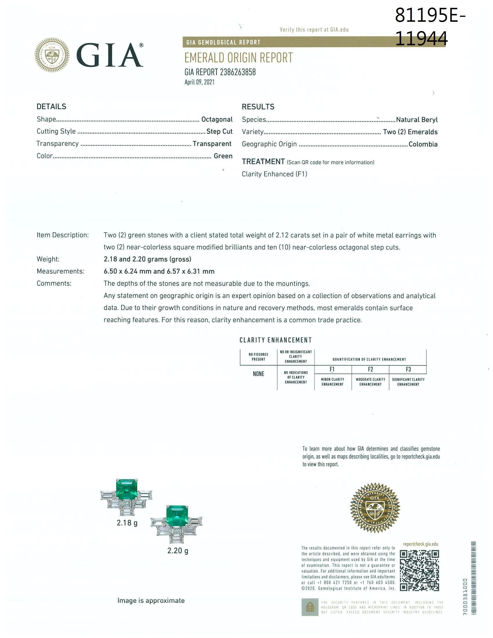 Everyone likes a simple studs earring, this pair of earrings is created with Colombian emerald, white baguette, and princess diamond.
The white diamonds are a jacket for this emerald which you can wear it with and without.
18k White gold
2 princess