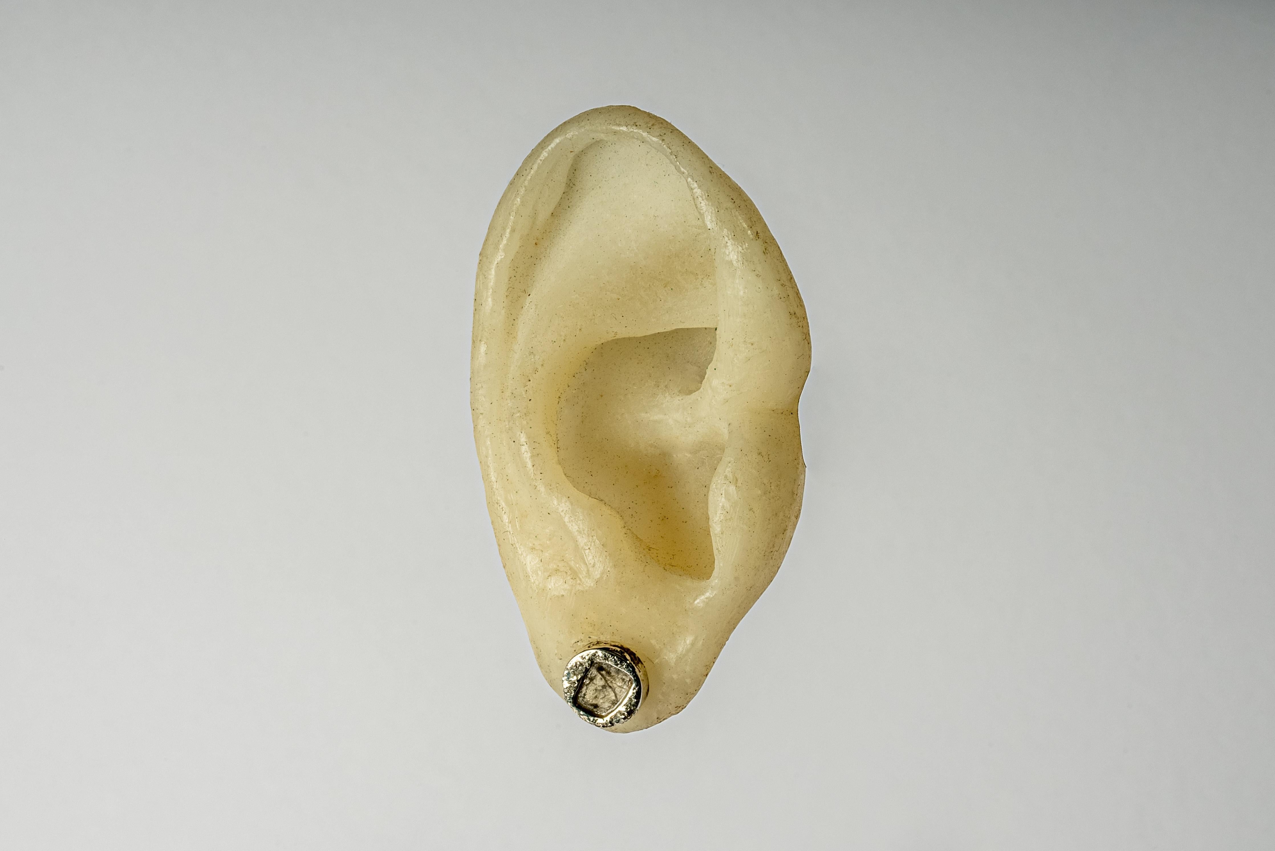 Women's or Men's Stud Earring (Fuse, 0.2 CT, Diamond Slab, DA10KW+DIA) For Sale