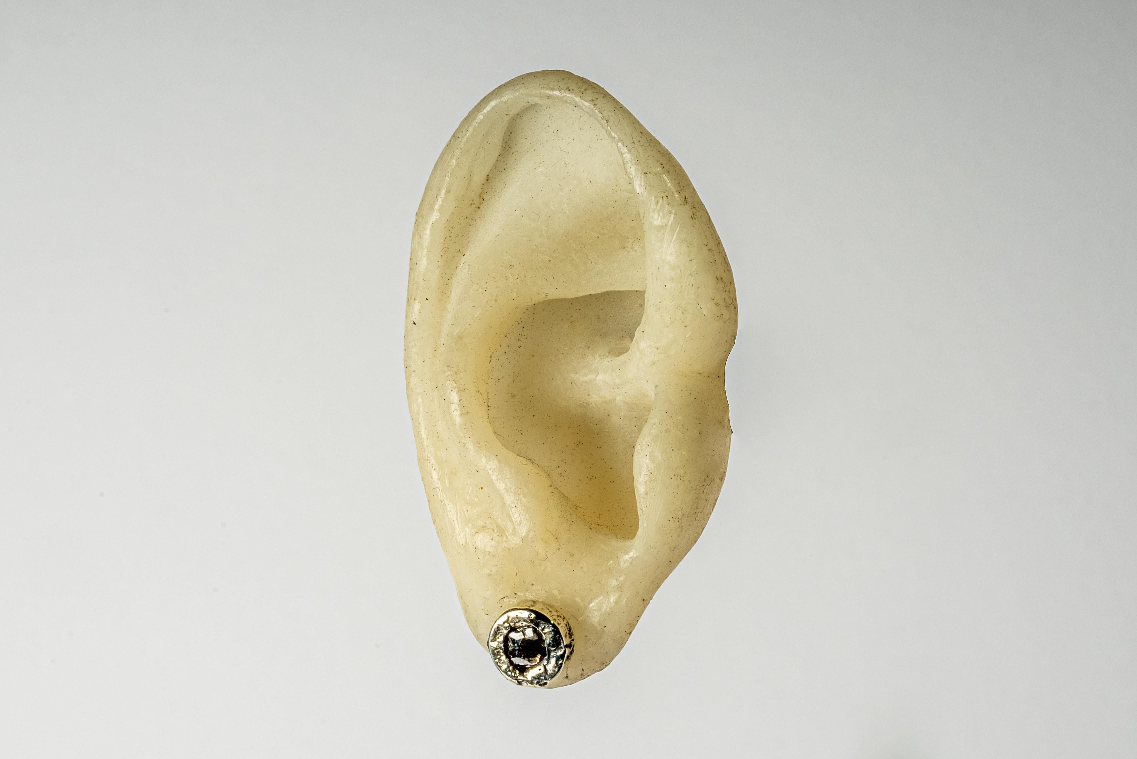 Women's or Men's Stud Earring (Fuse, 0.2 CT, Diamond Slab, KA10KW+DIA) For Sale