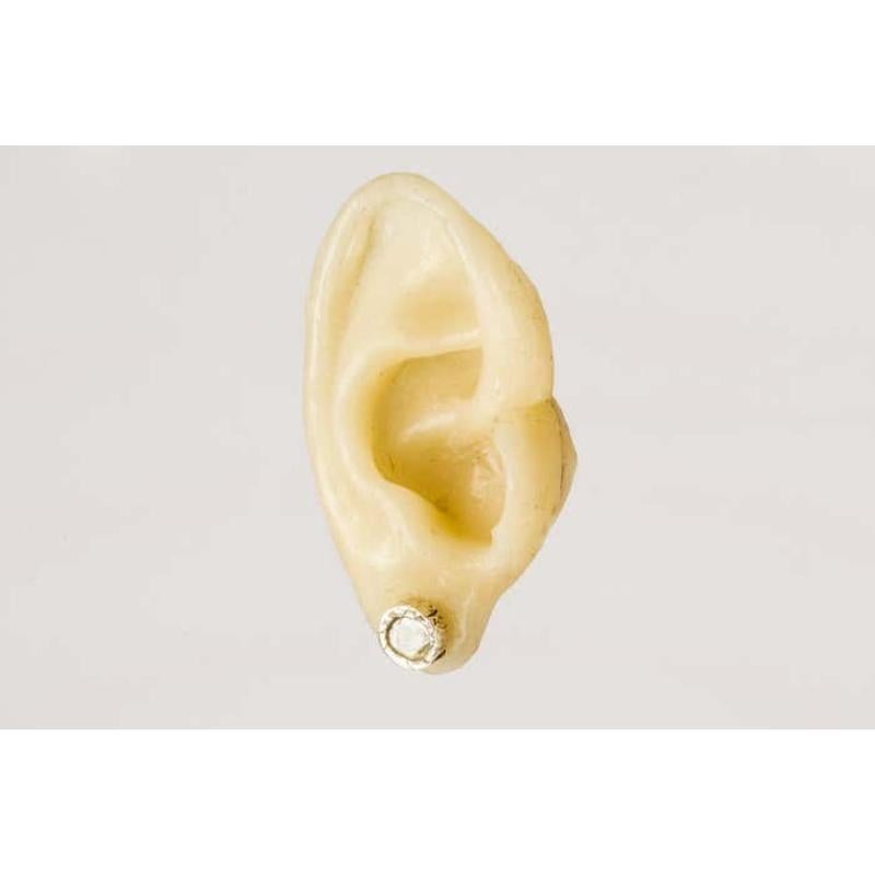 Stud Earring (Fuse, 0.2 CT, Yellow Diamond Slab, KA10KW+YDIA) For Sale 1