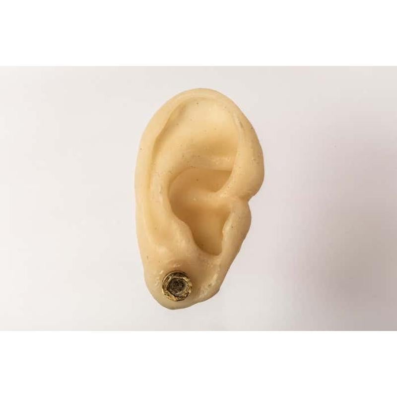 Stud Earring (Fuse, 0.2 CT, Yellow Diamond Slab, KA18K+YDIA) For Sale 1