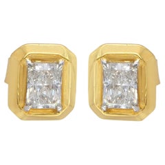 Stud Earrings Solid 14k Yellow Gold Jewelry Lab Grown Diamond Push Back