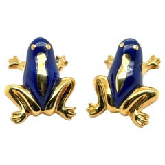 Stud Earring with Lapis Lazuli in 18 Karat Yellow Gold by Tiffany 
Co