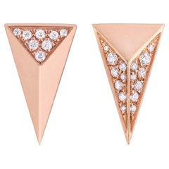 Stud Earrings Crafted in 18K Rose Gold & White Diamonds 0.10ct.