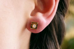 Stud Earrings Diamonds in Yellow Gold 14 Karat