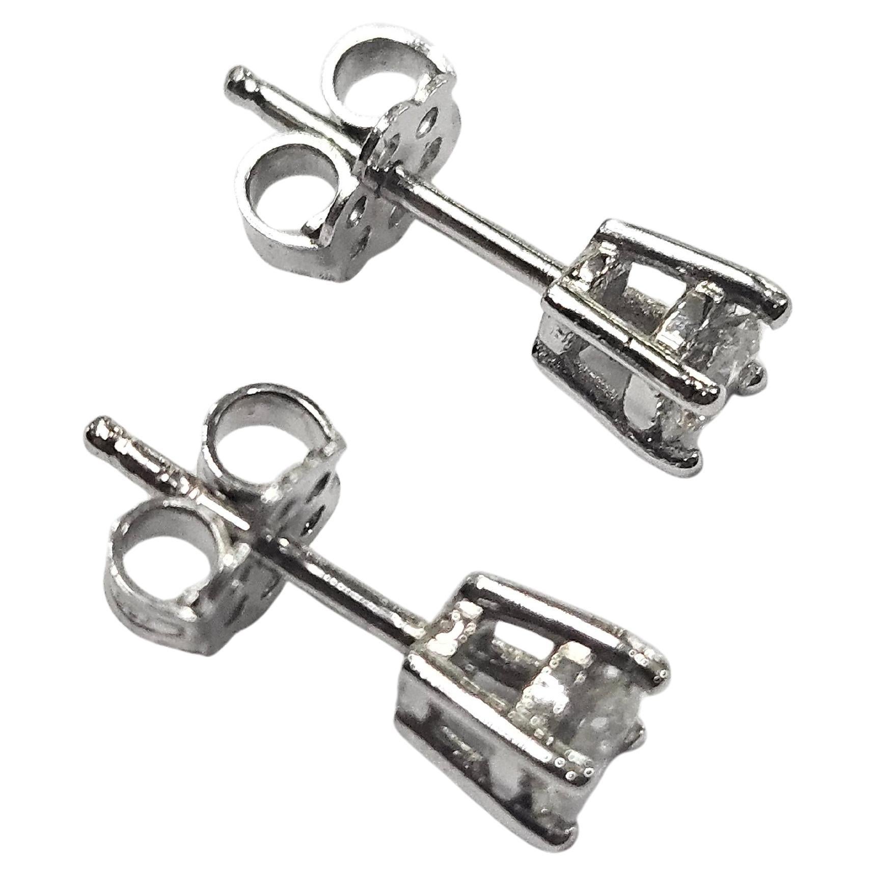 Ohrstecker Naturdiamant Brillantschliff 0,42 Ctw. Weißgold 18 Karat im Angebot 5