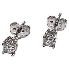 Stud Earrings Natural Diamond Brilliant Cut 0.42 Ctw. White Gold 18 Karat