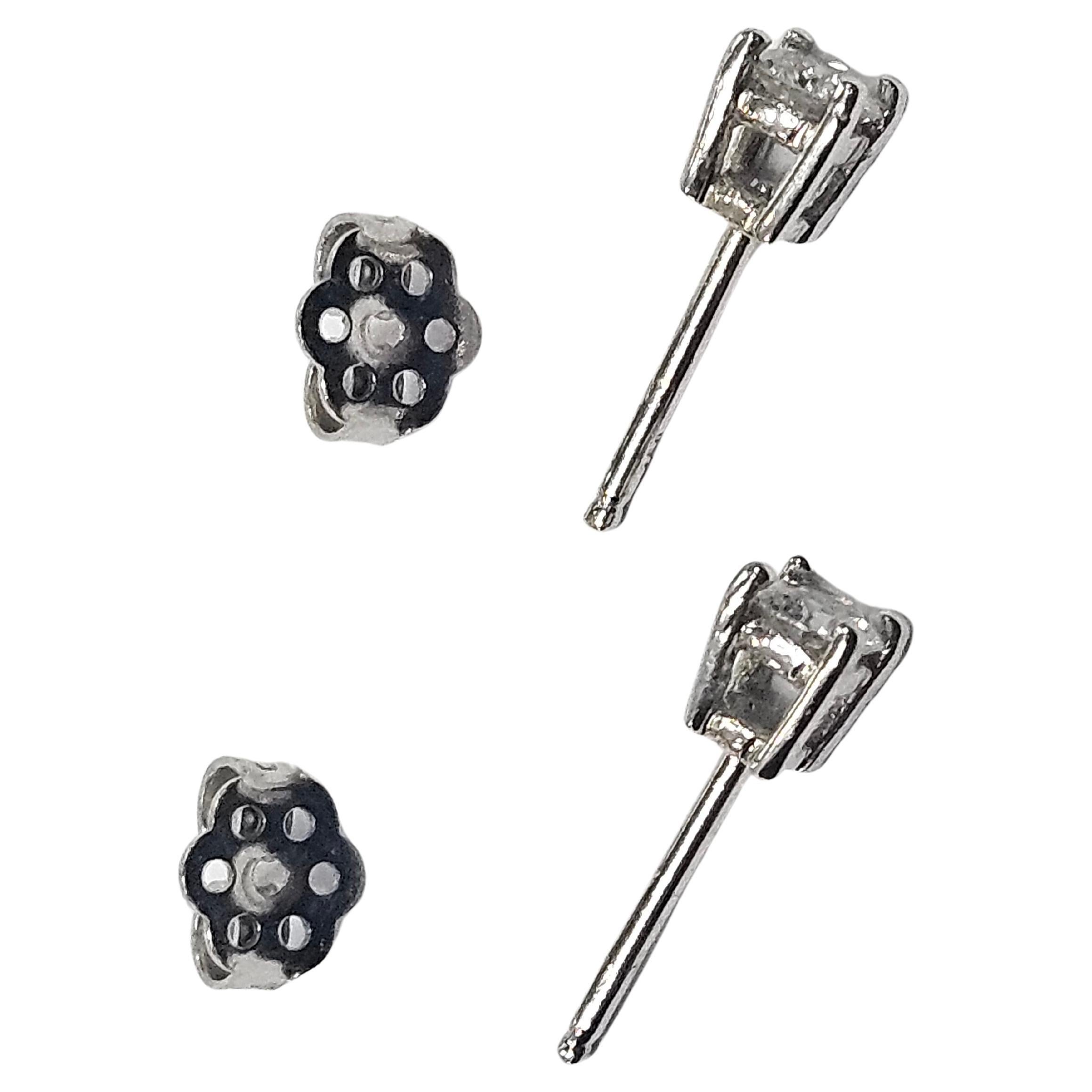 Ohrstecker Naturdiamant Brillantschliff 0,42 Ctw. Weißgold 18 Karat (Zeitgenössisch) im Angebot