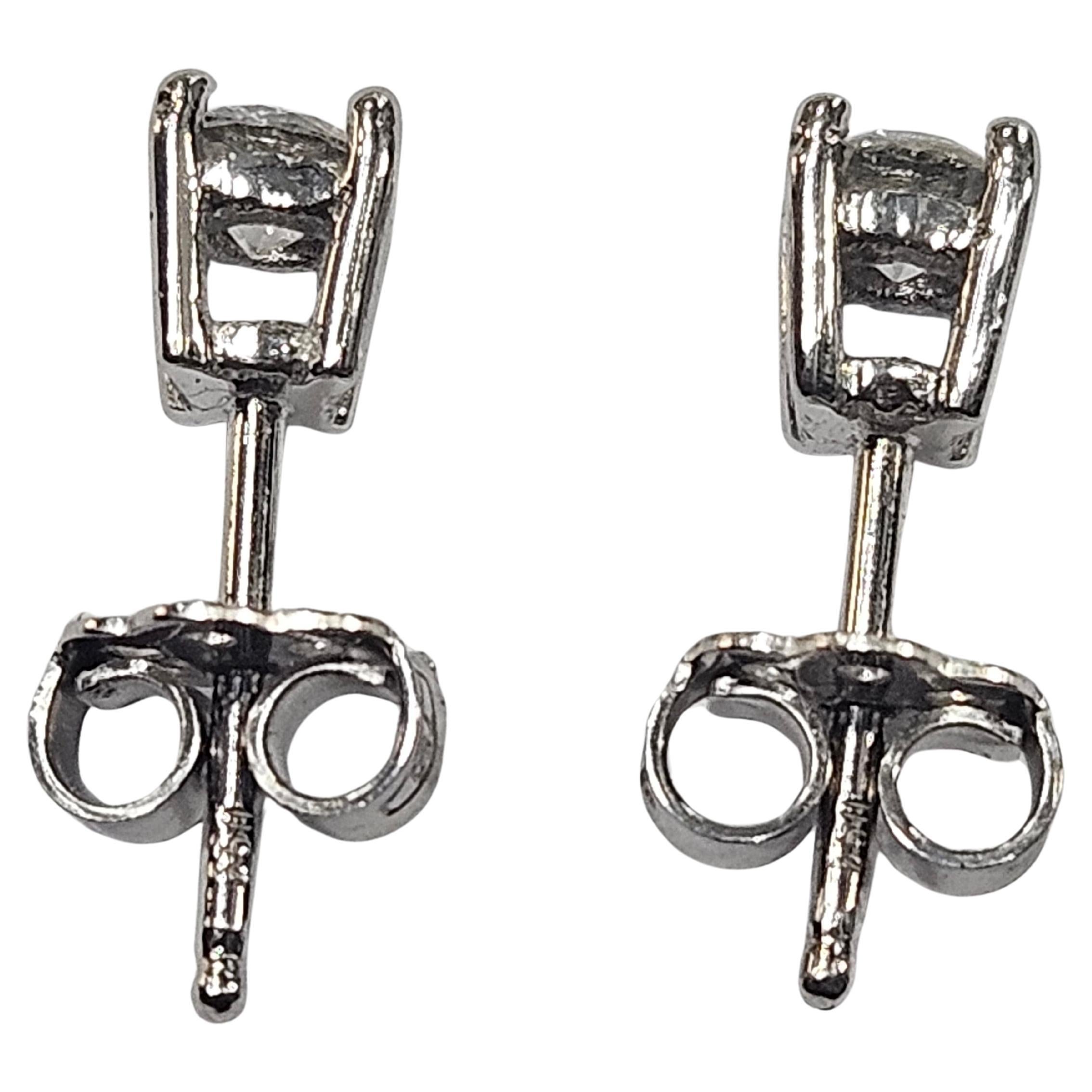 Ohrstecker Naturdiamant Brillantschliff 0,42 Ctw. Weißgold 18 Karat im Angebot 4