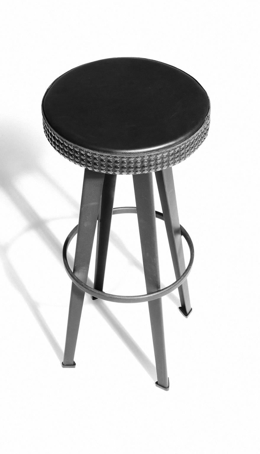 black studded bar stools