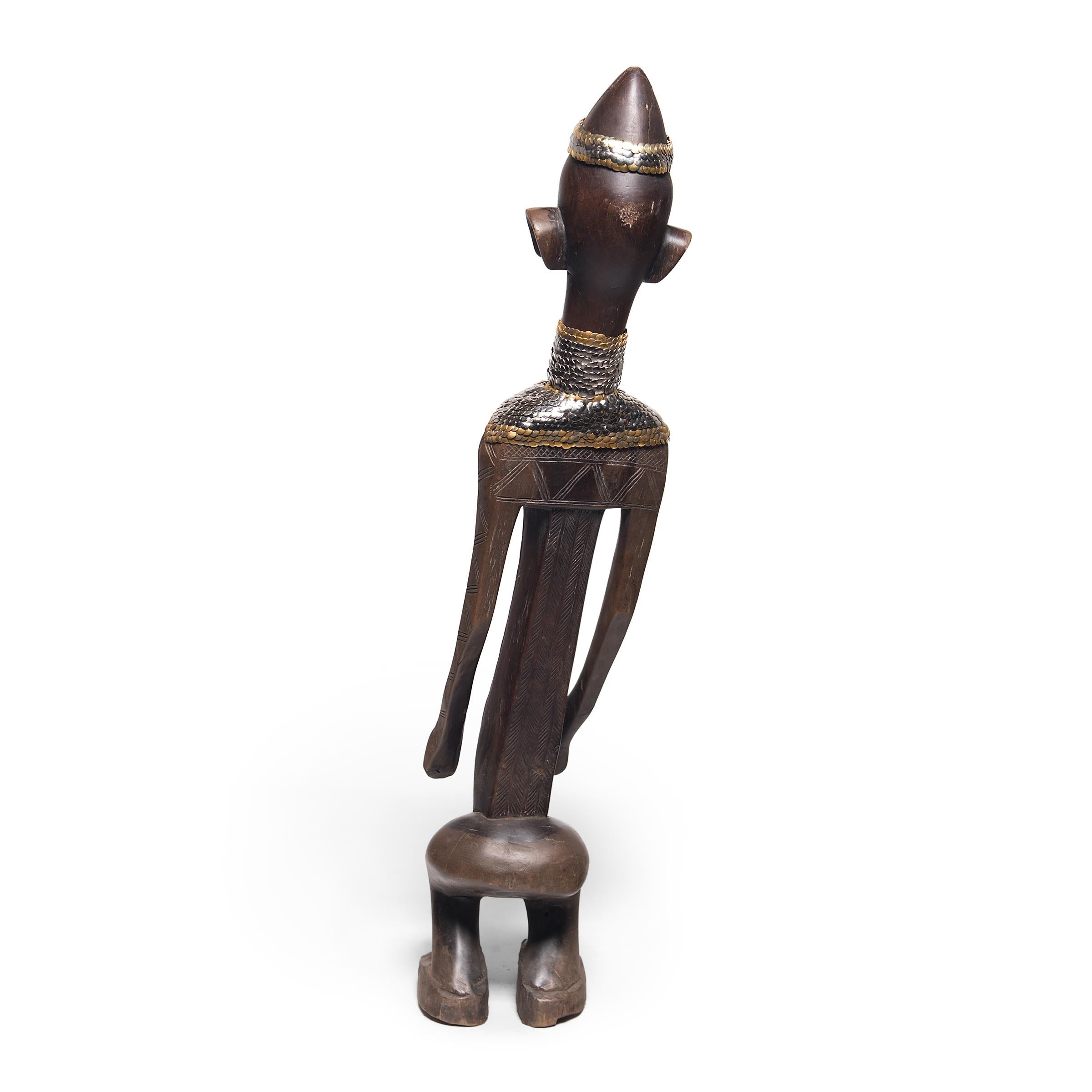 Malian Metallic Studded Bambara Figure by Brian Stanziale For Sale