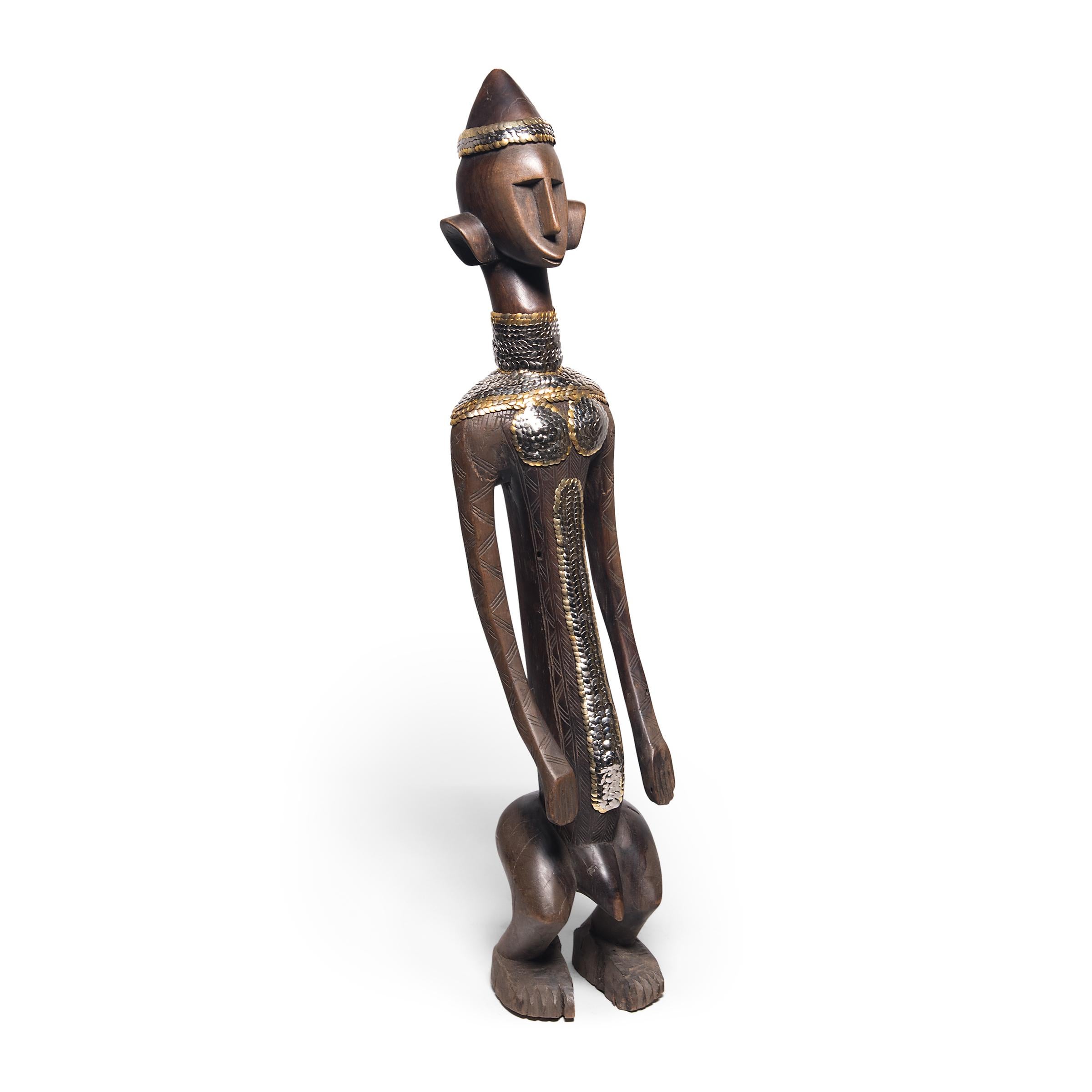 XXI secolo e contemporaneo Figura di Bambara con borchie metalliche di Brian Stanziale in vendita