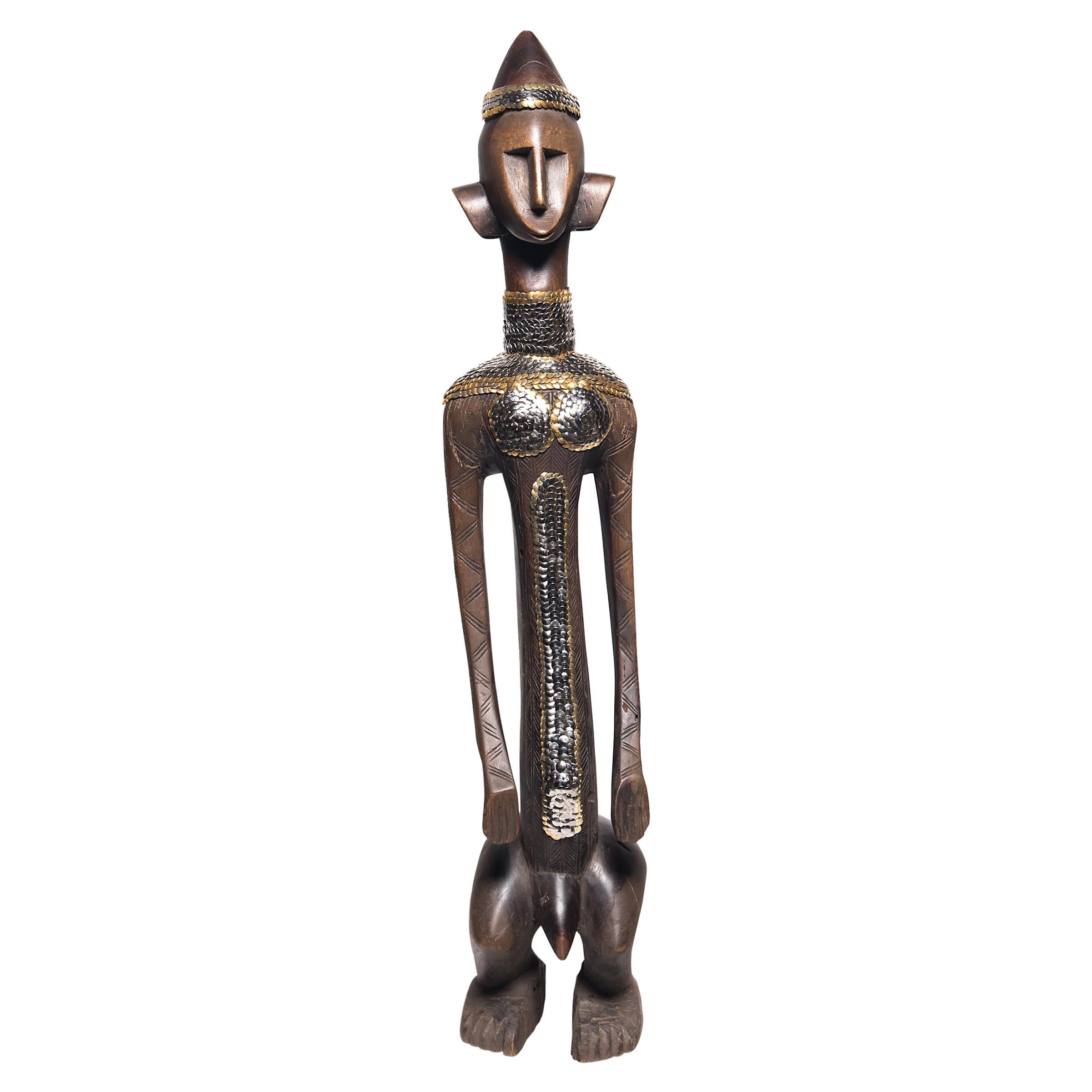 Metallic Studded Bambara Figure by Brian Stanziale For Sale