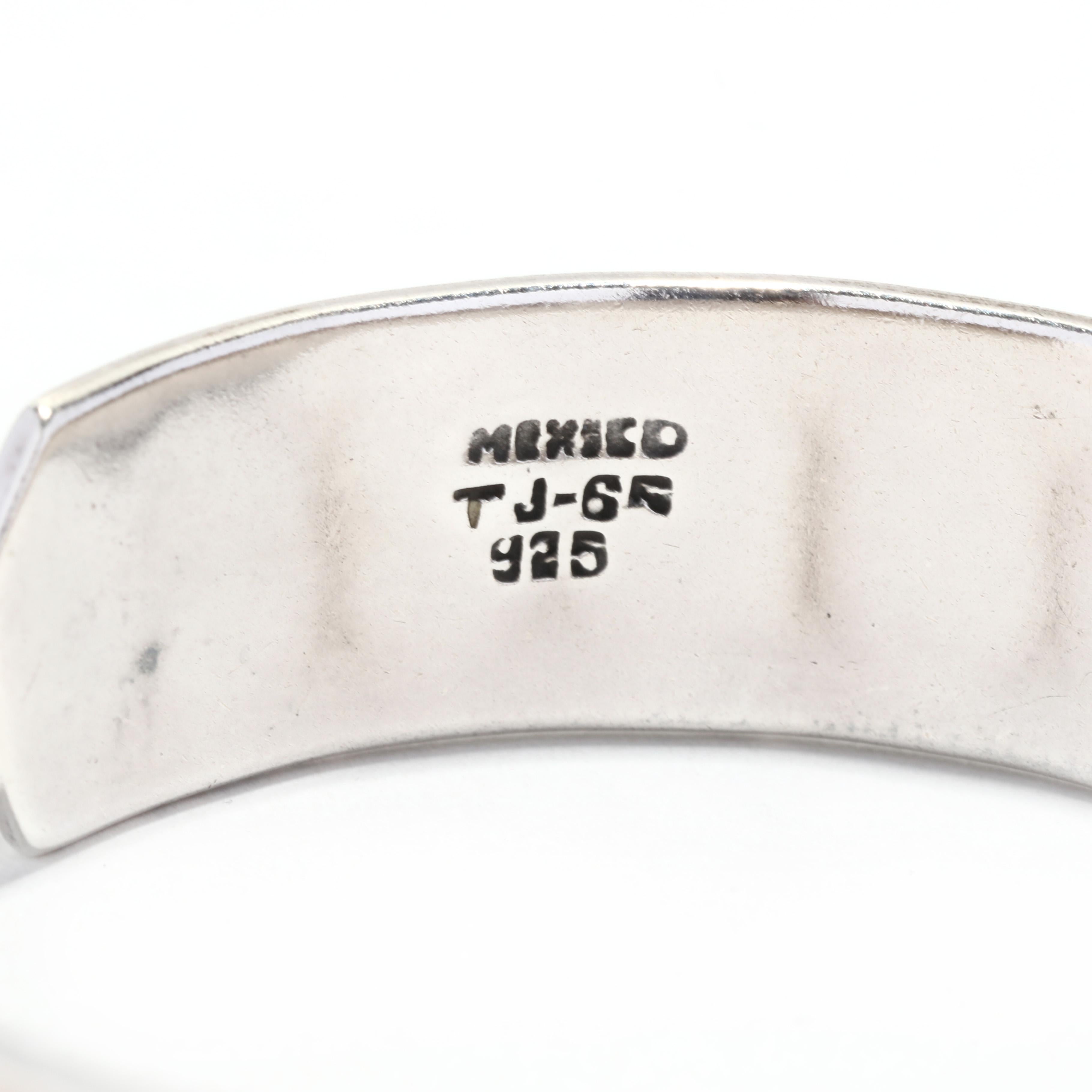 Studded Cuff Bracelet, Sterling Silver, Mexican Cuff 1