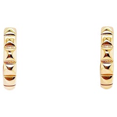 Studded Huggie Earrings in 14K Yellow Gold Hinged Earrings