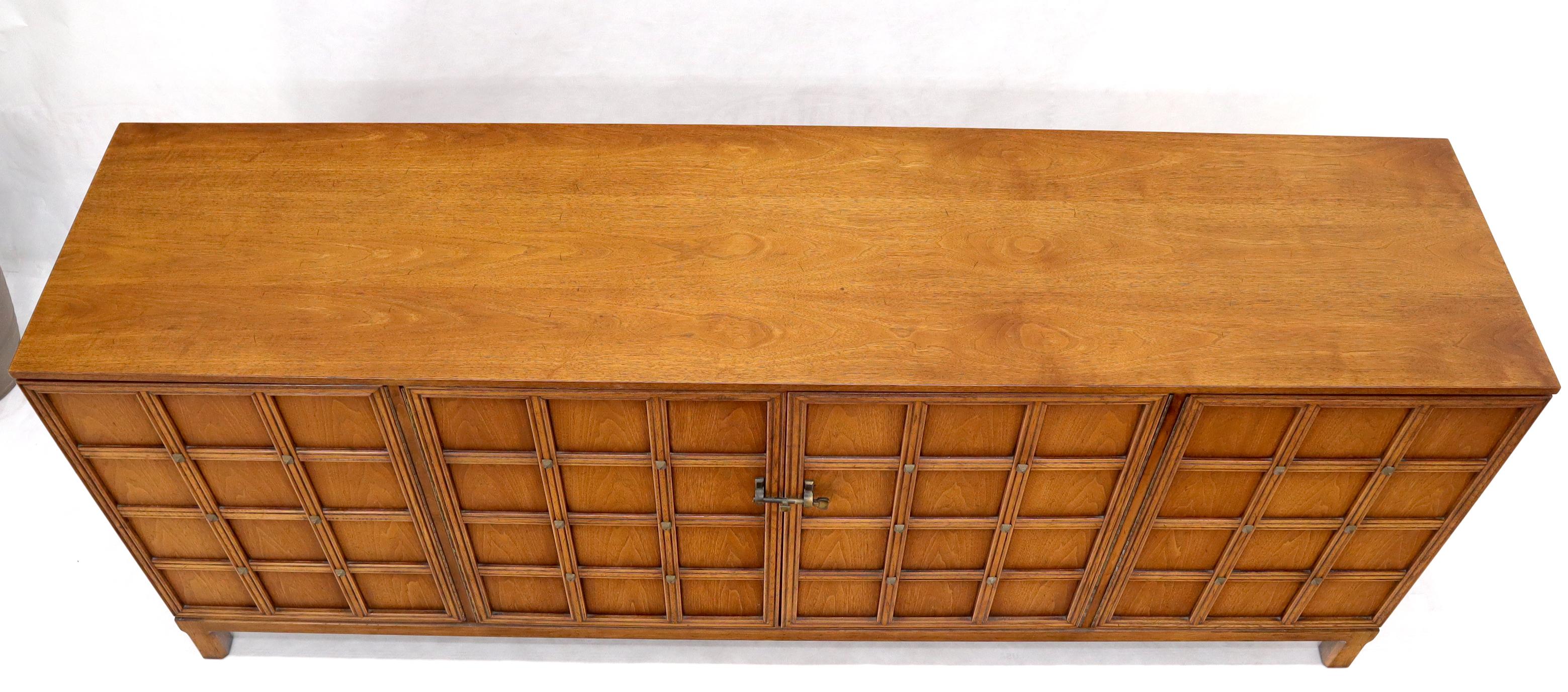 American Studded Lattice Work Four Door long Credenza Server