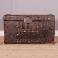 Studded Leather Travel Chest