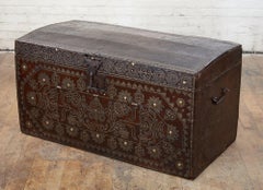 Studded Leather Travel Chest