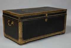 Studded Leather Travel Trunk
