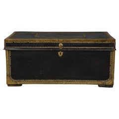 Studded Leather Travel Trunk