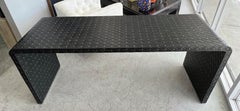Studded Leather Waterfall Console Table