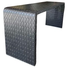 Studded Leather Waterfall Console Table