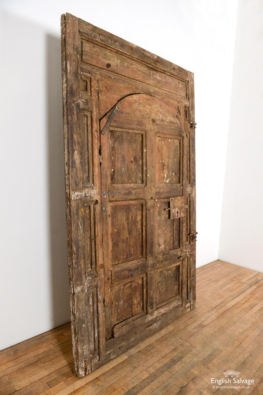 European Studded Moroccan Wooden Judas Door, 20th Century For Sale