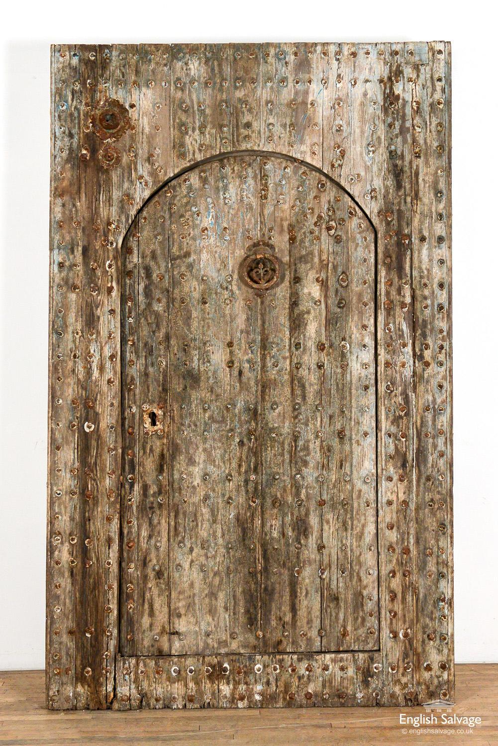 Studded Moroccan Wooden Judas Door, 20th Century In Good Condition For Sale In London, GB