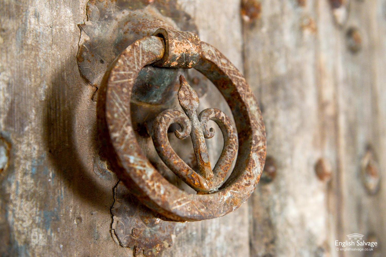 Studded Moroccan Wooden Judas Door, 20th Century For Sale 1