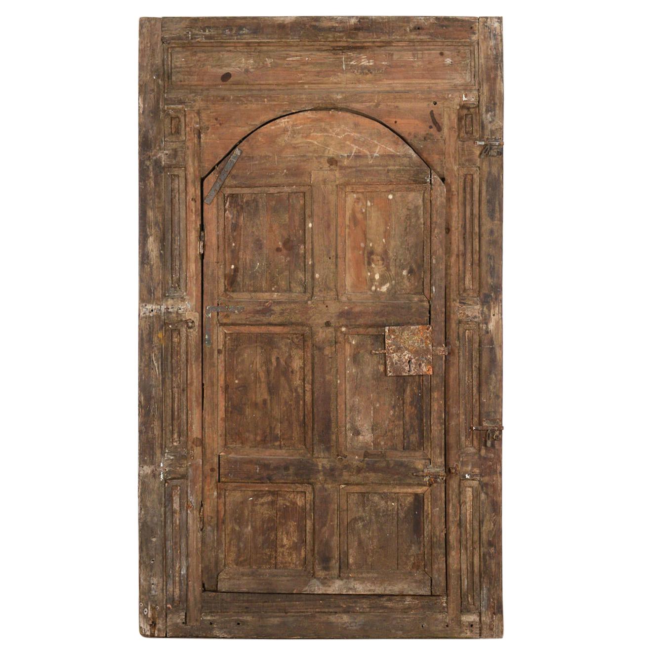 Studded Moroccan Wooden Judas Door, 20th Century For Sale