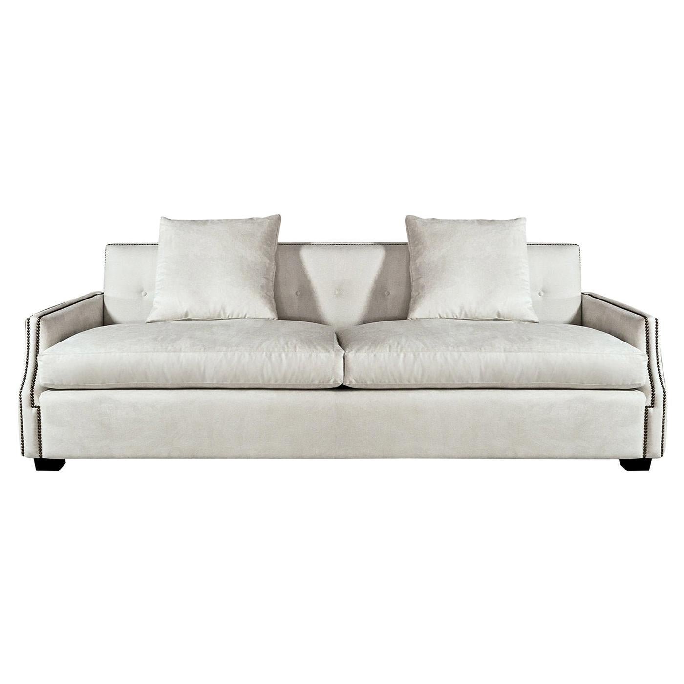 A.Rudin OffWhite Upholstered Sofa For Sale at 1stDibs
