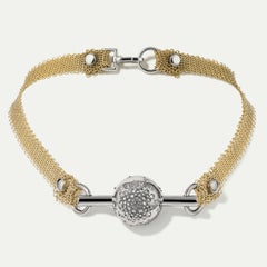 Studded Orb Harness Choker in 18k Gold with Diamonds by Hannah Martin London