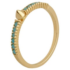 Studded Ring with Turquoise Pavè in 10 Carat Gold from IOSSELLIANI