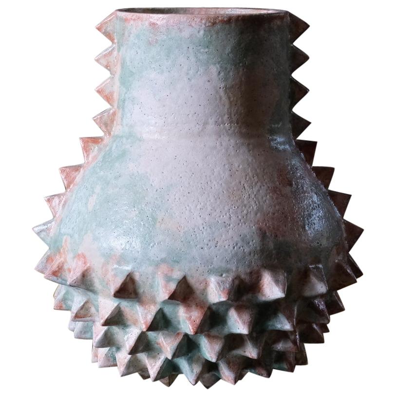 Studded Sculptural Stoneware Vessel by LGS Studio