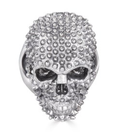 Studded Skull Cufflinks in Sterling Silver by Fils Unique