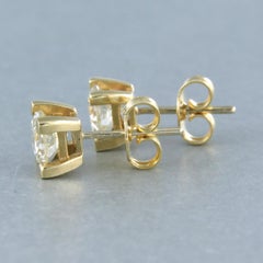 Studearrings with brilliant cut diamond sup to 1.90ct 2.4 grams 14k yellow gold
