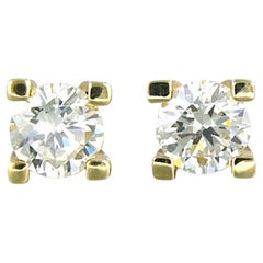 Studearrings with brilliant cut diamond sup to 1.90ct 2.4 grams 14k yellow gold