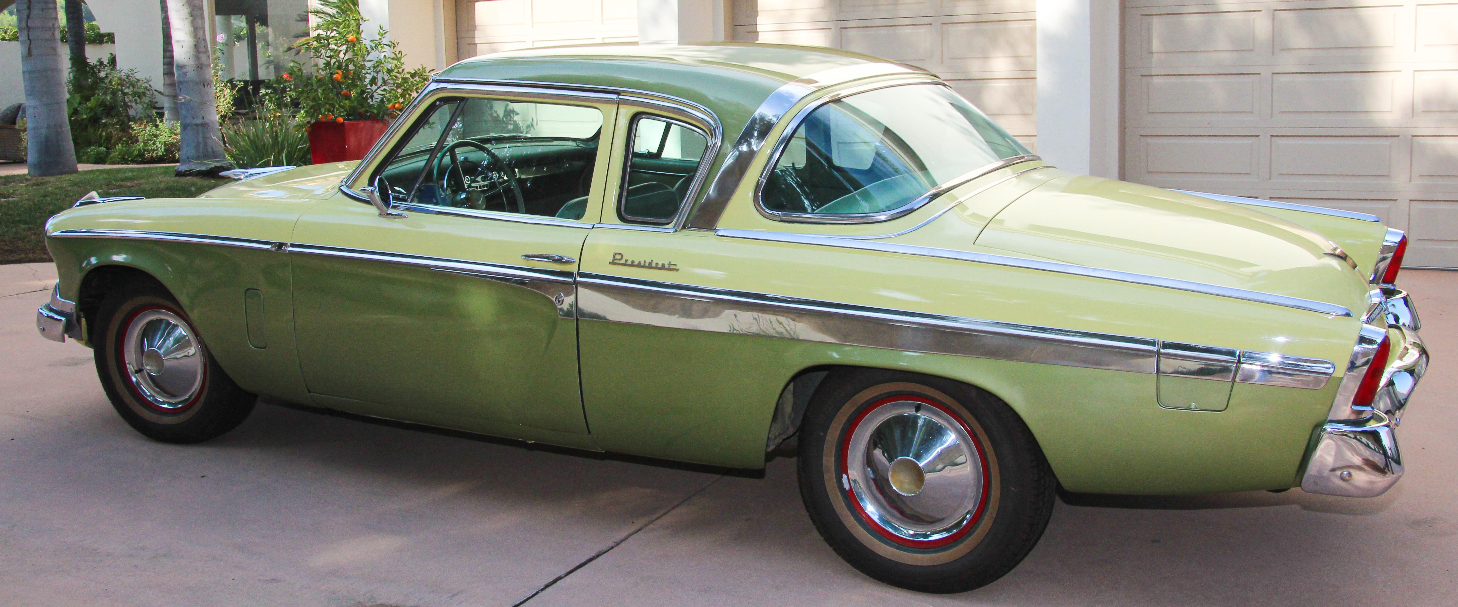 Hand-Crafted Studebaker President 1955, Collector Car Yellow and Lime Green For Sale
