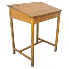 Student Pine Writing Table Slant Top Desk France, Early 20th C