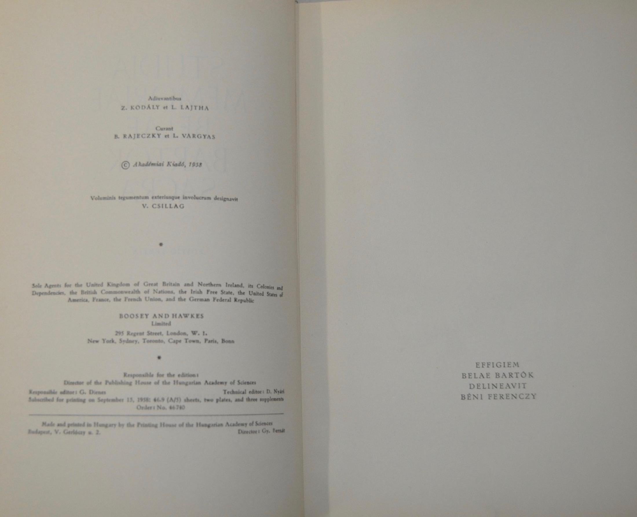 Studia Memoriae Belae Bartok Sacra Signed by Paul Robeson 'personal copy' 1