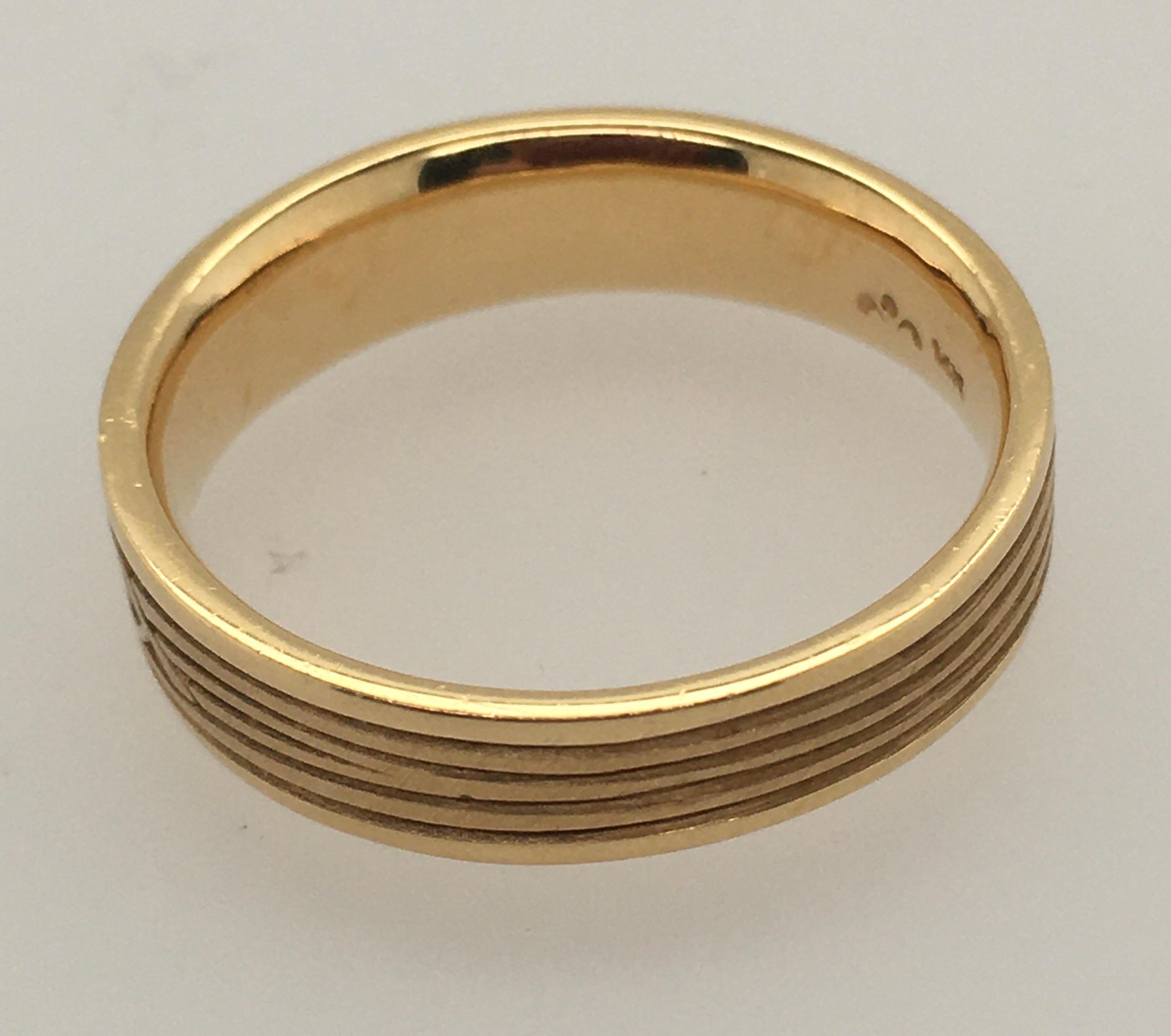 STUDIO 311 Narrow Papyrus 14k Yellow Gold Men's Wedding Band 2