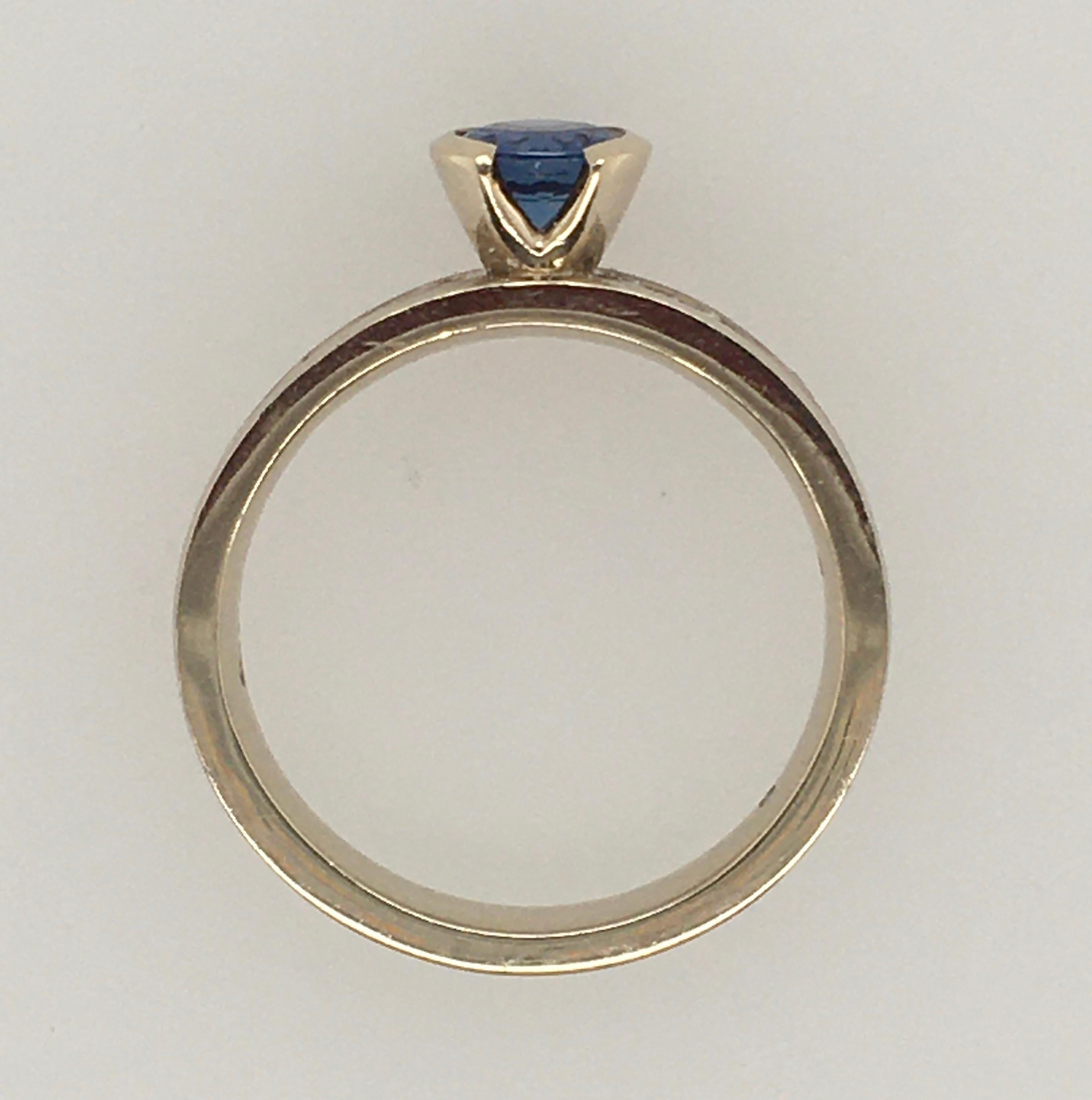 Brilliant Cut STUDIO 311 Narrow Starry Night .48 CT Blue Sapphire & Diamonds White Gold Ring  For Sale