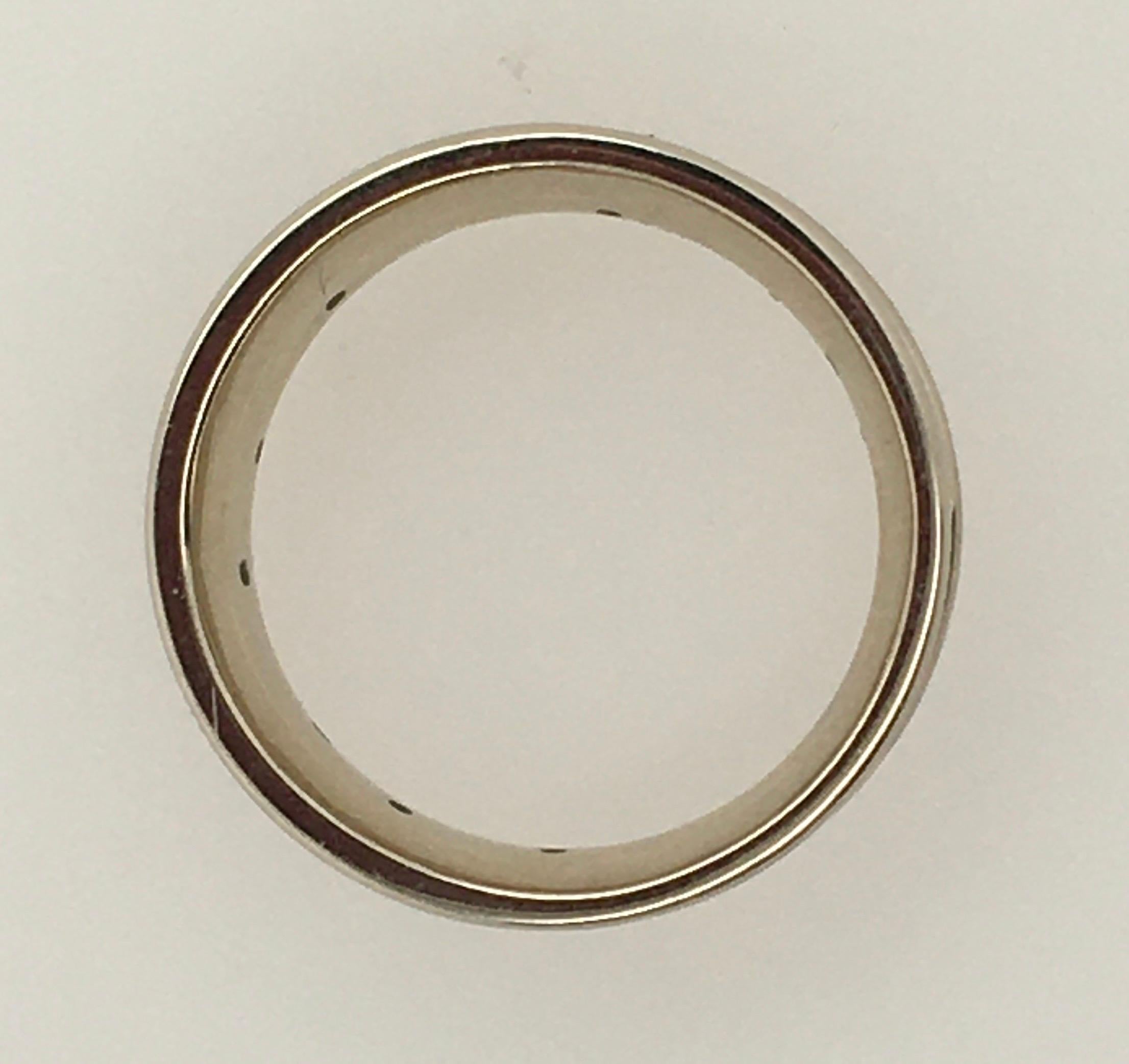 Modern Studio 311 Narrow Starry Nite 14k WG Band with Ten .10TW Diamonds, 1.5mm Borders For Sale