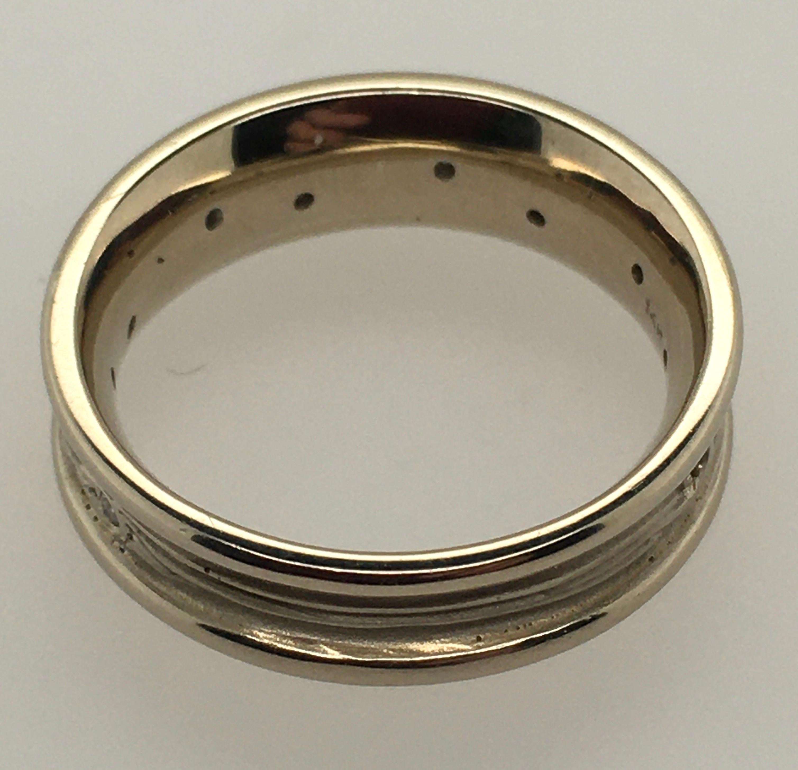 Studio 311 Narrow Starry Nite 14k WG Band with Ten .10TW Diamonds, 1.5mm Borders For Sale 1