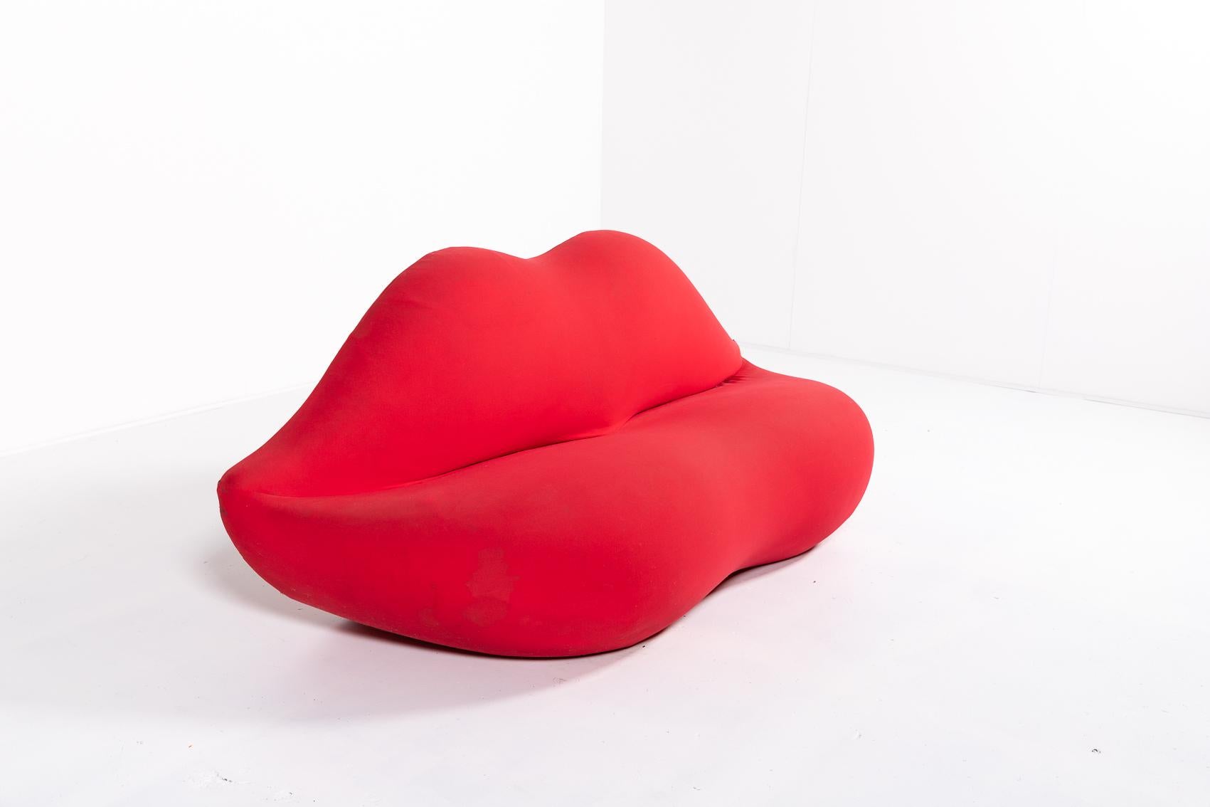 Iconic First Edition Studio 65 ‘Bocca’ Lip sofa by Gufram. Since 1970’s this spectacular pop art piece more than others represents the perfect abstraction of feminine beauty.

Condition
Fair, usage marks and stains. Removable