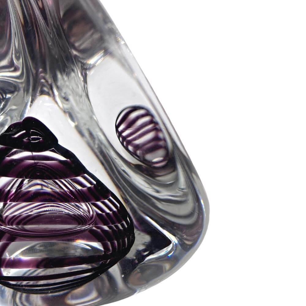 Mid-Century Modern Studio AArhus 'Ahus' Swedish Purple Glass Paperweight