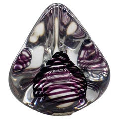 Studio AArhus 'Ahus' Swedish Purple Glass Paperweight