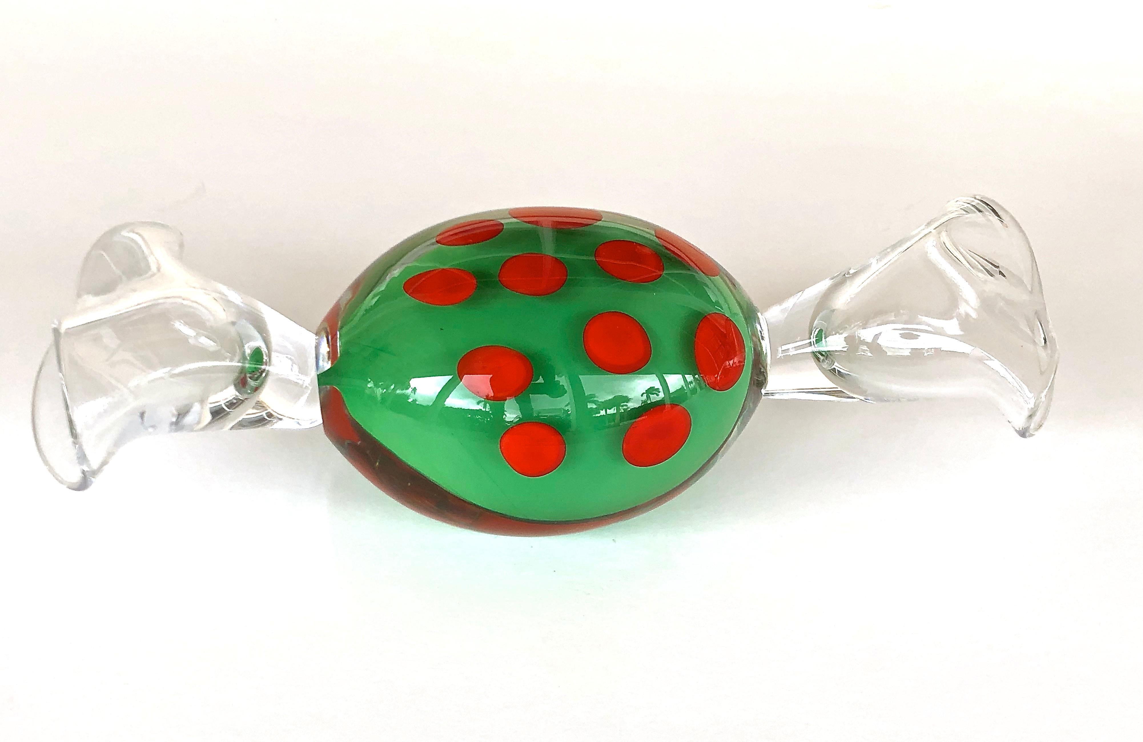 Art Glass Candy With Red Dots For Sale 1